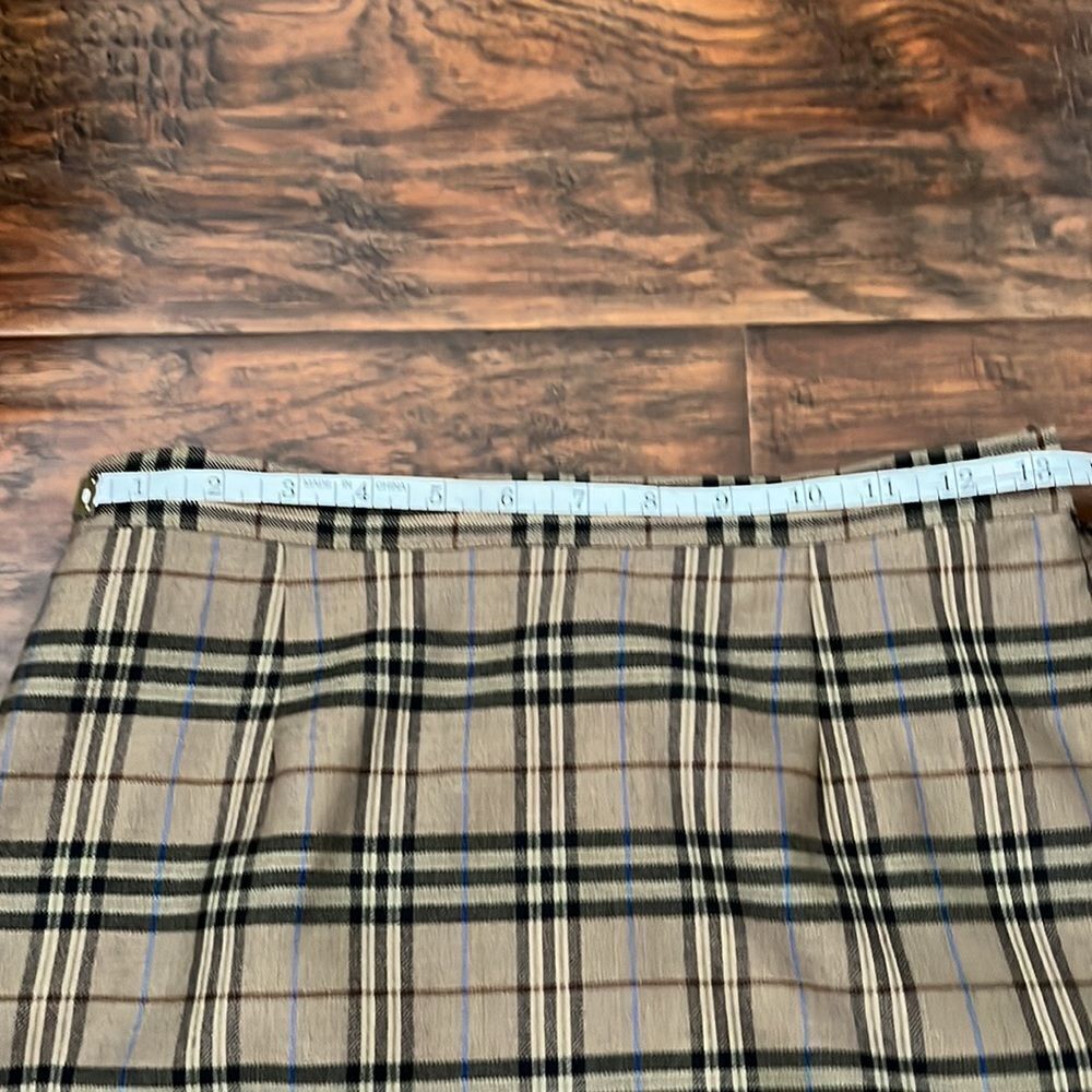 Vintage Rafaella Wool Plaid Fringe Skirt Boho Feminine Casual Slit Academia - Picture 5 of 9